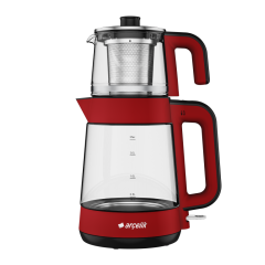 Arçelik Kırmızı Cam Çaycı ve Türk Kahve Makinesi Seti