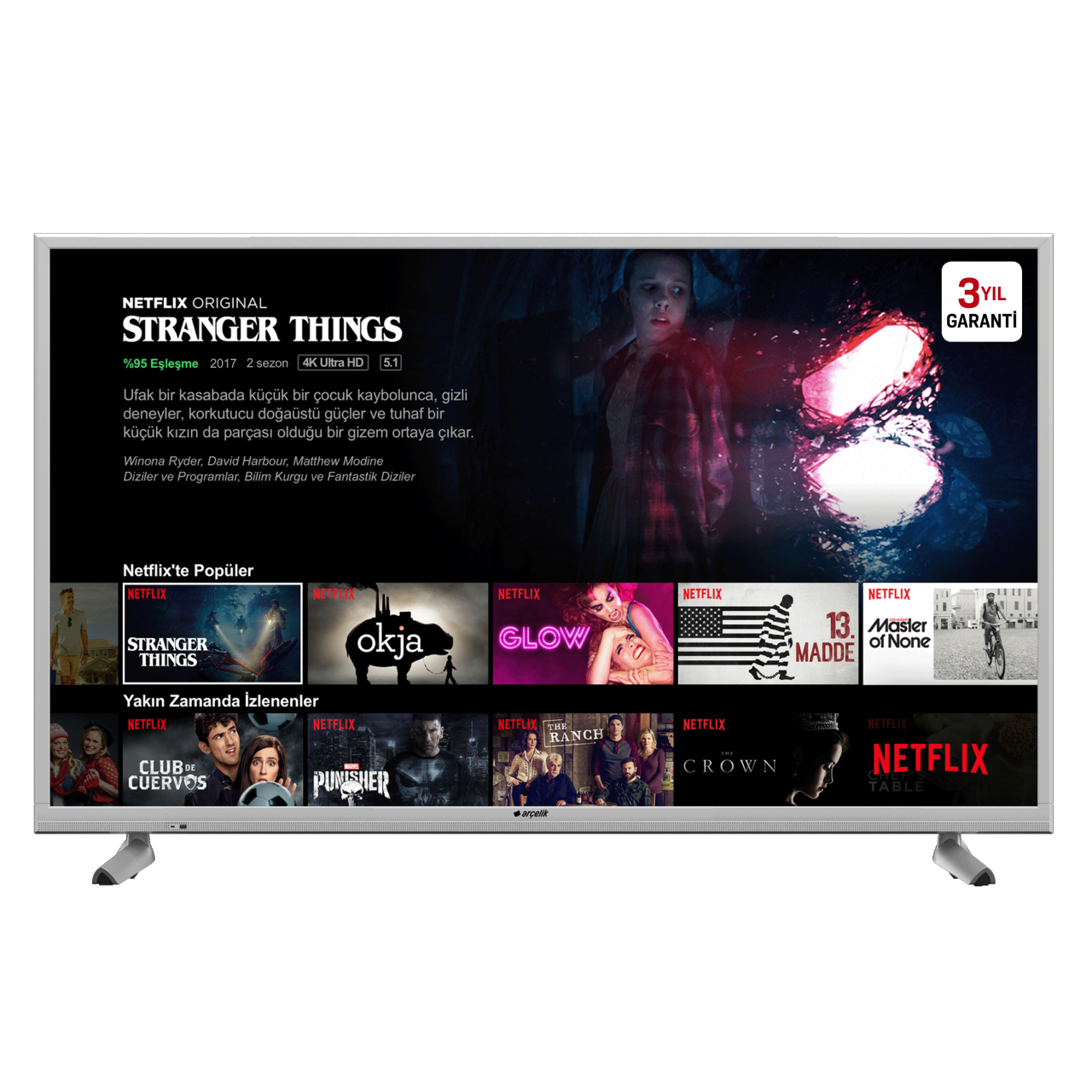 Arçelik A43L 8860 5S 4K Diamond Netflix TV 43''/108 cm
